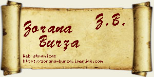 Zorana Burza vizit kartica